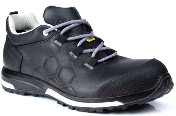 CHAUSSURE DE SECURITE MIXTE, TREKKING BAS NOIR BOUT RECOUVERT TPU, METAL FREE, ESD, HRO - CE EN ISO 20345 S3 HRO SRC ESD