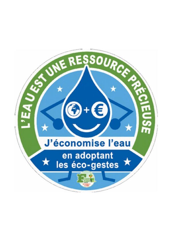 L'EAU PRÉCIEUSE PP Ø100X1.5MM+LAM+MACB. Information produit: DIMENSION (LxH): Ø100MM MATÉRIEL: Polypropylène COULEUR MATERIEL: Blanc EPAISSEUR MATERIEL: 1,5 MM COULEUR 1: Full Color VERNIS/LAMINE: Laminat polymère brillant FIXATIONS: prévue de macbond double-face (usage intérieur) LAYOUT: L'EAU EST UNE RESSOURCE PRÉCIEUSE imprimé selon votre fichier en png