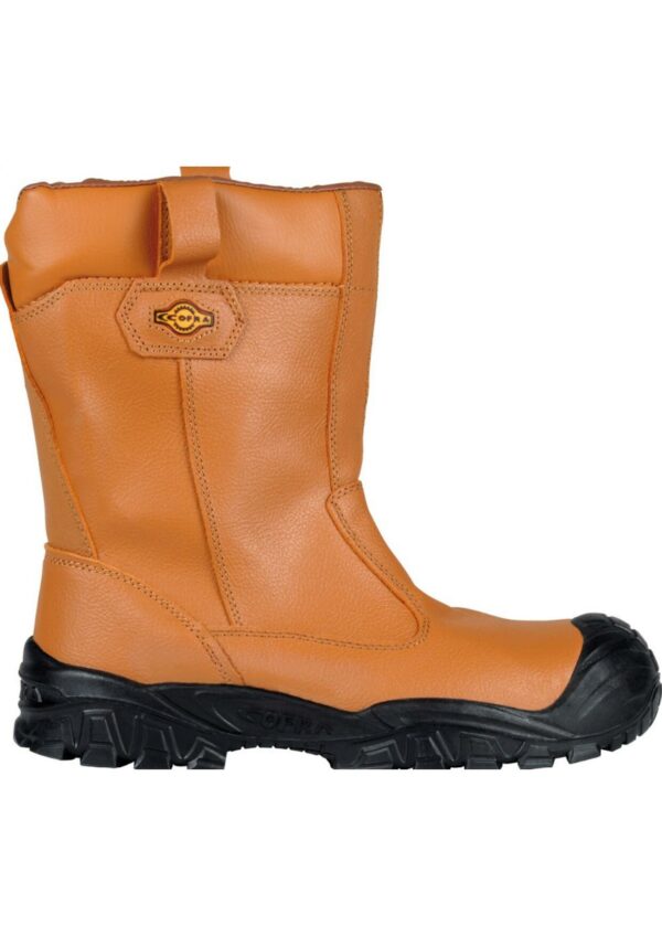 BOTTE DE SECURITE HOMME, FROID INTEMPERIES MARRON FOURRE BOUT RECOUVERT - CE EN ISO 20345 S3 Cl UK SRC