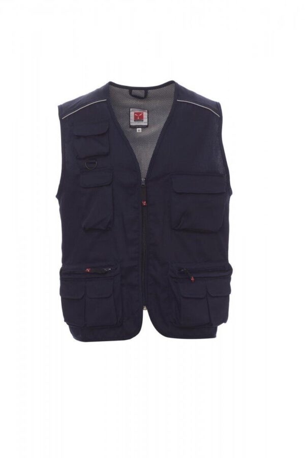 GILET UNISEXE BADGE SYSTEM UNI. POLYESTER / COTON 190 G/M². EN ISO 13688. TS à 5XL - MARINE