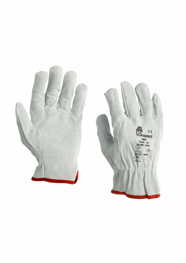 GANT MAITRISE ANTI-PIQURE TOUT CROUTE DE BOVIN NATUREL SERRAGE ELASTIQUE T6 A 11