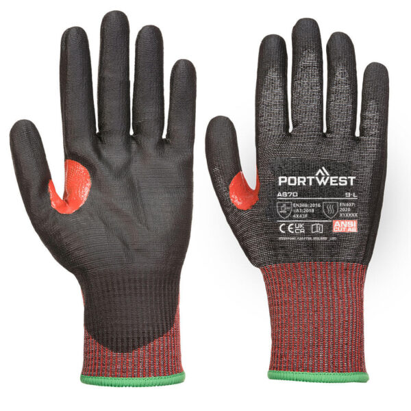 GANT ANTI-COUPURE F EN PU J13 NOIR - HPPE, NYLON, FIBRE DE VERRE, ELASTHANNE, MONO PU.UN RENFORT POUCE / INDEX AJOUTE UNE DURABILITE SUPPLEMENTAIRE. UTILISABLE AVEC LA PLUPART DES APPAREILS TACTILES LA DOUBLURE RESPIRANTE DE CALIBRE 13 ASSURE UN AJUSTEMENT ET UNE DEXTERITE EXCELLENTS TAILLE 6 A 11