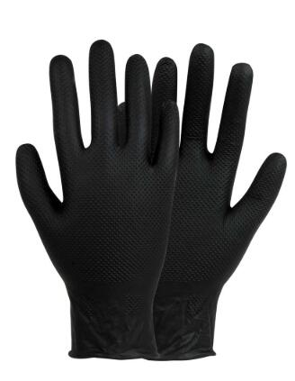 GANT 100% NITRILE HAUTE QUALITE NON POUDRE AQL:1.5. BOÎTE DE 100 GANTS, EPAISSEUR 16 MM NOIR (T7 A 11)