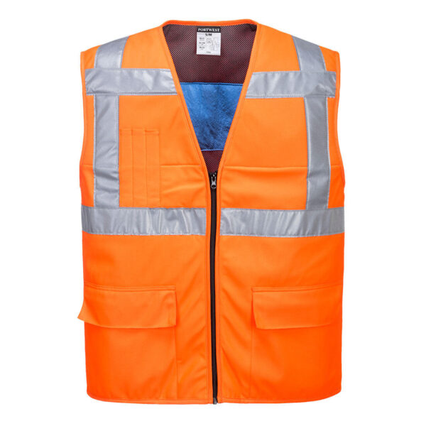 GILET RAFRAICHISSANT HAUTE VISIBILITE ORANGE - EN ISO 20471 Classe 2 - TAILLE