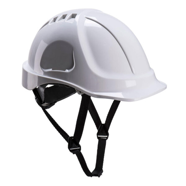 CASQUE INDUSTRIE ABS, NON-VENTILE, DIELECTRIQUE, CREMAILLIERE, COIFFE TEXTILE ET JUGULAIRE 4 POINTS - BLANC