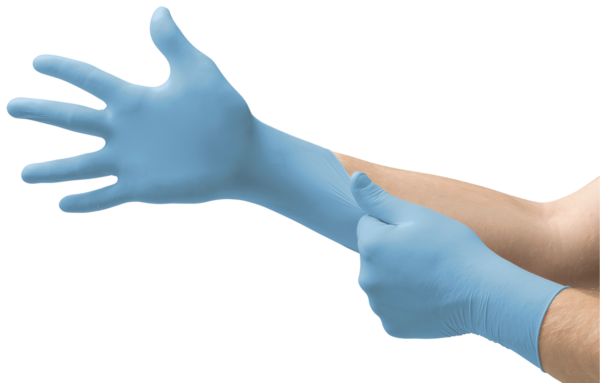 GANTS NITRILE A USAGE UNIQUE, LONGUEUR 240MM, EPAISSEUR 0,13MM, BOITE DE 100 UNITÉS - T6.5/7 A 9.5/10 - BLEU - 7