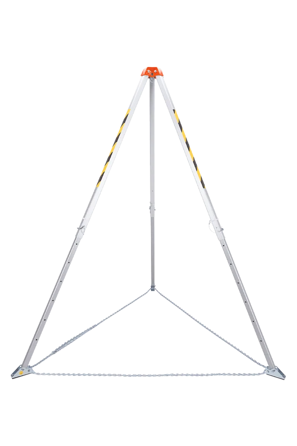 TREPIED ALUMINIUM DE SECURITE ET DE LEVAGE COMPACT, 1,75 M REPLIE, 2,30 M DEPLOYE, CAPACITE 500 KG (CATEC). HARNAISPRO.