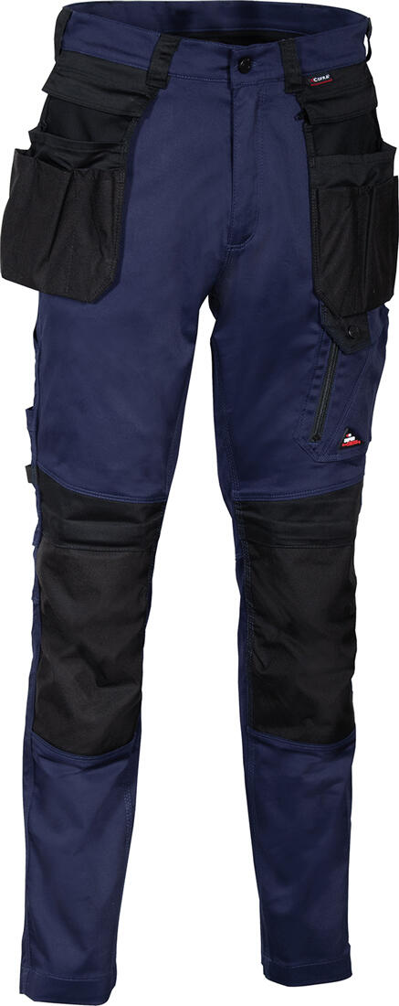 PANTALON ÉTÉ STRETCH HOLSTER WORKWEAR. COTON / POLYESTER / ELASTHANNE 245 G/M². EN ISO 13688 (EN 14404 - NIVEAU 1 / TYPE 2). T38 À 58 - MARINE