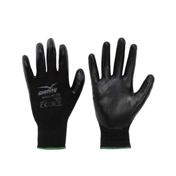 GANT PRECISION, MANUTENTION MOYENNE ET GRASSE, POLYAMIDE TRICOTE 1 PIECE JAUGE 13 ENDUCTION NITRILE NOIR, T7 A 11
