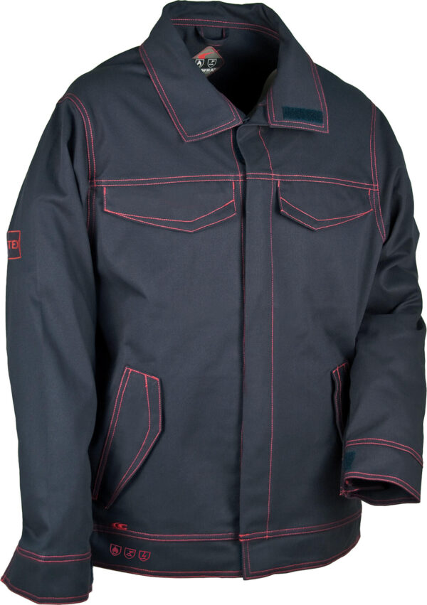 VESTE MULTIRISQUES ATEX - 310 g/m² 98% coton - 2% carbone, avec traitement flame retardant - TAILLE 42/62 - MARINE
