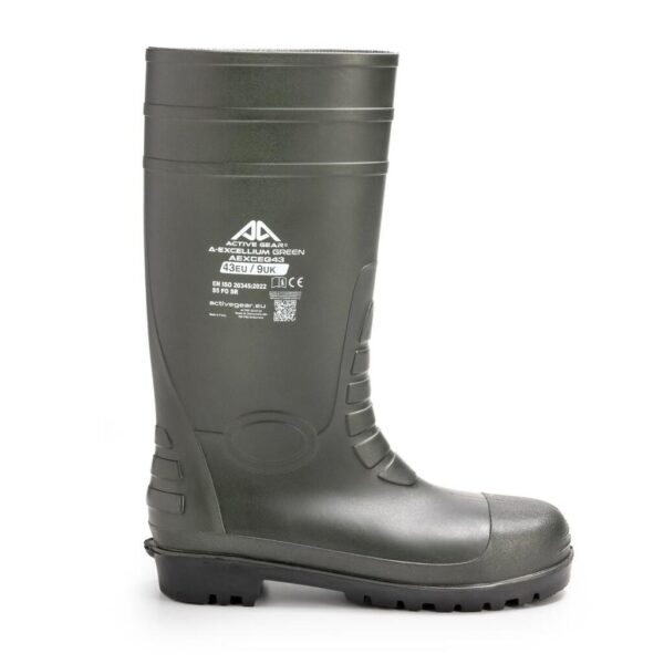 BOTTES DE SECURITE EN PVC – EN ISO 20345 2022: S5 FO SR - COLORIS VERT - POINTURE 37/47