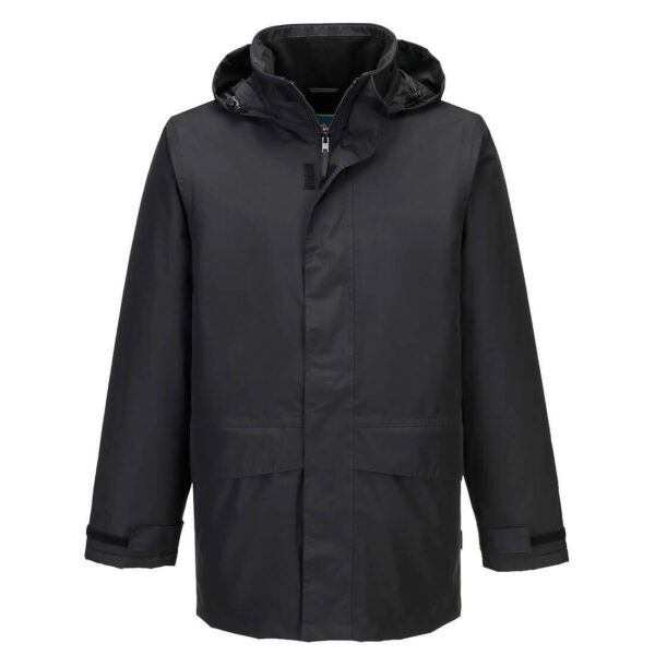 PARKA MIXTE DOUBLEE POLAIRE TISSU EXTERIEUR 100% Polyester Pongée enduit PVC 230g - TAILLE XS/3XL - COLORIS NOIR