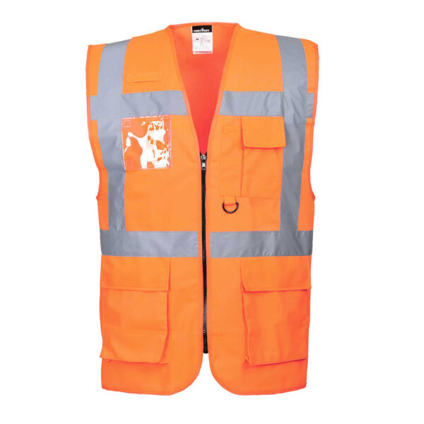 GILET HAUTE VISIBILITE MULTIPOCHES. 100% POLYESTER, 125 G/M². EN 13688, EN ISO 20471 CL2. TXS A 5XL - ORANGE