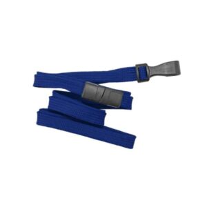 Cordon Breakaway avec attache anti-étranglement et attache plastique pour portes-badges. Polypropylène tubulaire. Couleurs BLEU. 914x10mm.