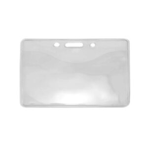 Porte-badge souple horizontal avec transfert anti-marquage. Dimensions de l'insert : 60 x 86 mm.