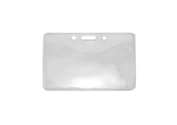 Porte-badge souple horizontal avec transfert anti-marquage. Dimensions de l'insert : 60 x 86 mm.