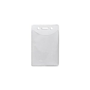 Porte-badge souple vertical avec transfert anti-marquage. Dimensions de l'insert : 60 x 86 mm.