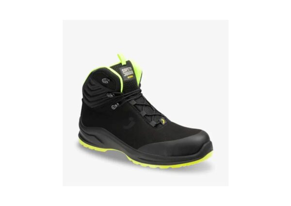 BASKET DE SÉCURITÉ HAUTE COUPE INTERMEDIAIRE, LEGERE, VEGAN, SANS MÉTAL CATÉGORIE : S3S/SR, SC, ESD, CI, FO COLORIS NOIR/JAUNE - 35/50