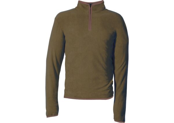 SWEAT-SHIRT EN TISSU MICROPOLAIRE 100% POLYESTER AVEC ZIP AU SOL, POIGNETS ET BAS ÉLASTIQUES - 170 G/M² - VERT TAUPE  - TS A 4XL
