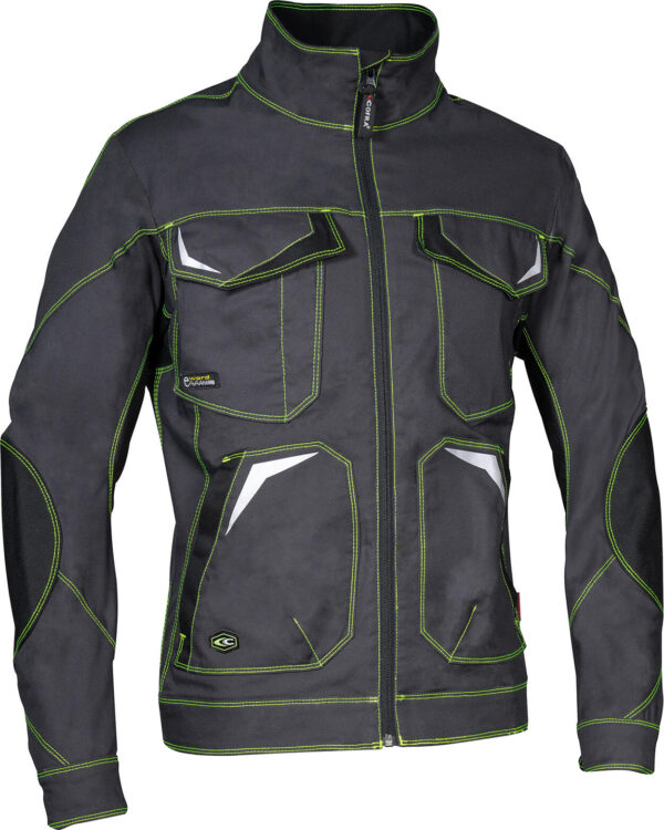 BLOUSON ETE ERGOWEAR. COTON / POLYESTER / ELASTHANNE 250 G/M². EN ISO 13688. T42 À 62 - GRIS/VERT