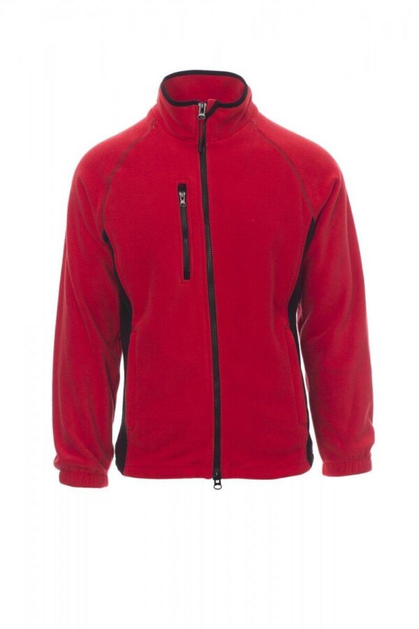 VESTE POLAIRE TECH-LINE HOMME BICOLORE CHAUD / RESPIRANT. 100% POLYESTER, 280 G/M² - TXS A 5XL - ROUGE / NOIR