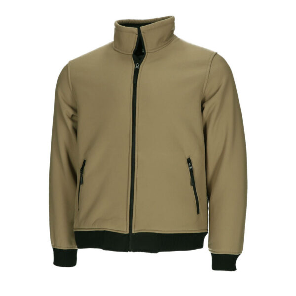 VESTE SOFTSHELL DEUX POCHES, DOUBLURE INTÉRIEURE EN TISSU BEAR - TAILLE S A XXL - COLORIS MARRON KAMEL
