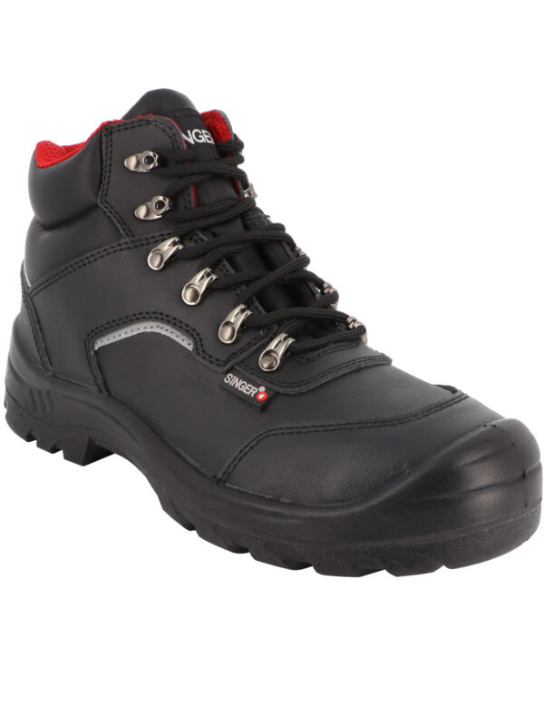 CHAUSSURE HAUTE DE SECURITE CUIR CROUTE LISSE S3 FO SR - 38/47 - NOIR