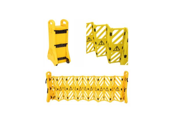 BARRIERE DE SECURITE MOBILE JAUNE - LONGUEUR 4 METRES HAUTEUR 85 CM  - POIDS 12KG