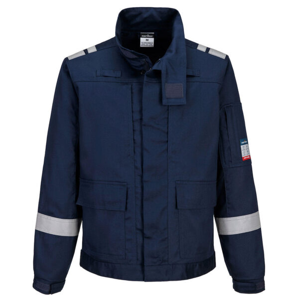 VESTE BIZFLAME PLUS LEGERE COLORIS MARINE - TAILLE S A 3XL - 99% coton, 1% fibre de carbone 210g - Tissu contrastant : Bizflame Plus Stretch 97% Coton, 2% Elasthanne, 1% Fibre de Carbone - Convient pour être porté dans un environnement ATEX