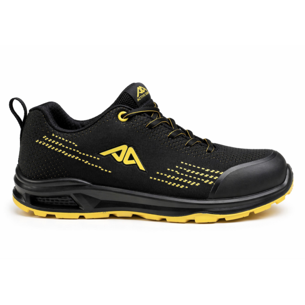 BASKET DE SECURITE BASSE EN ISO 20345: 2022 S1P SR FO - POINTURE 35 A 47 - NOIR / JAUNE