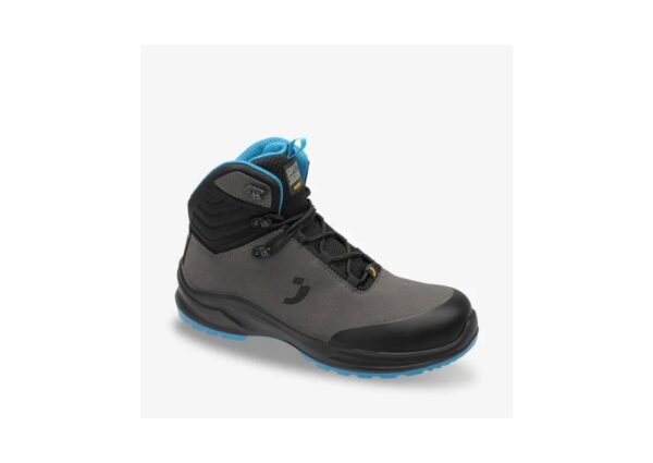 BASKET DE SÉCURITÉ HAUTE COUPE INTERMEDIAIRE LEGERE, VEGAN, SANS MÉTAL CATÉGORIE : S3S/SR, SC, ESD, CI, FO, COLORIS GRIS/BLEU - 35/50