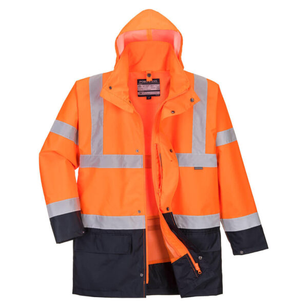 PARKA HAUTE VISIBILITE 5 EN 1 OXFORD IMPER/RESPIRANT FROID NEGATIF. EN ISO 13688, EN 13758-2, EN ISO 20471 CL 3, EN 343 CL 3.1, EN 342. TXS À 5XL - ORANGE/MARINE