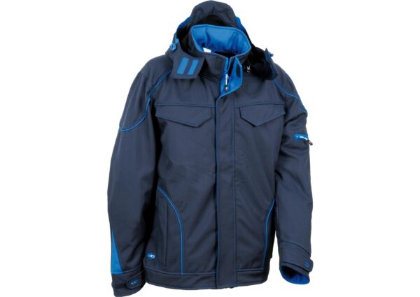 PARKA SOFTSHELL HYDROFUGE ET RESPIRANT ERGOWEAR. SOFTSHELL 100% POLYESTER, 300 G/M². EN ISO 13688, EN 343. T42 À 62 - MARINE/ROYAL