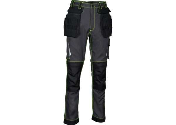 PANTALON ETE ERGOWEAR HOLSTER. COTON / POLYESTER / ELASTHANNE 250 G/M². EN ISO 13688 (EN 14404 - NIVEAU 1 / TYPE 2). T38 À 58 - GRIS/VERT