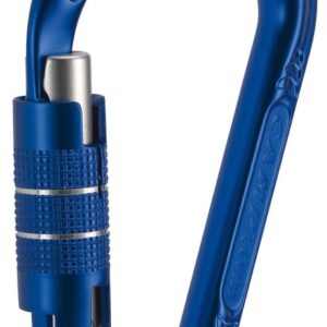 MOUSQUETON HMS ALU BLEU "POIRE" 1/4 DE TOUR, OUV 23 MM, BET LOCK, 24 kN, EN362.
