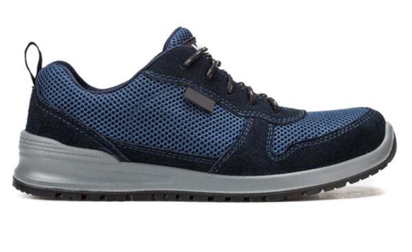 TENNIS DE SECURITE MIXTE, PIED SENSIBLE BLEU CUIR VELOURS/MESH, ULTRA-RESPIRANT, METAL FREE - CE EN ISO 20345 S1P SRC - 36/47