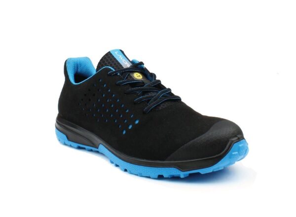 TENNIS ULTRA-LEGERE DE SECURITE MIXTE, RUNNING NOIR/BLEU, ARA, ULTRA-SOUPLE, BOUT TPU, METAL FREE, ESD - CE EN ISO 20345 S1P SRC ESD - 35/48