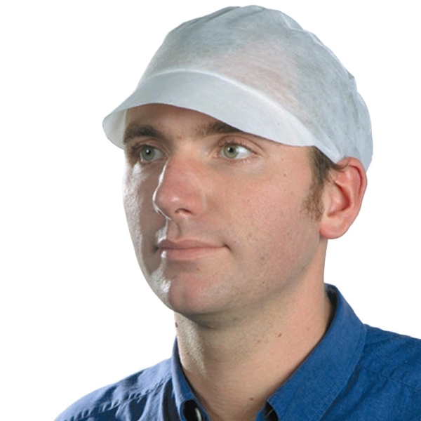 SACHET DE 100 CASQUETTES POLYPROPYLENE BLANC AVEC ELASTIQUE