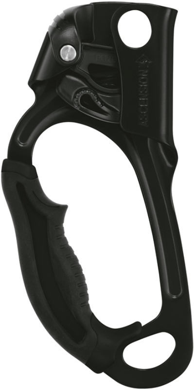 POIGNÉE BLOQUEUR, MAIN GAUCHE. BLOQUEUR DE PROGRESSION ASCENSION NOIR PETZL.