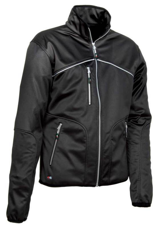 BLOUSON SOFTSHELL HYDROFUGE WINTER WORKWEAR. SOFTSHELL 100% POLYESTER 280 G/M² + MEMBRANE COFRATEX. EN ISO 13688, EN 343. TS À 4XL - NOIR