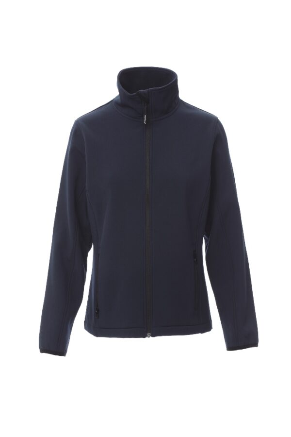 BLOUSON TECH-LINE FEMME SOFTSHELL 280 ETANCHE ET RESPIRANT. 100% POLYESTER STRETCH, 280 G/M². TS à XL - MARINE