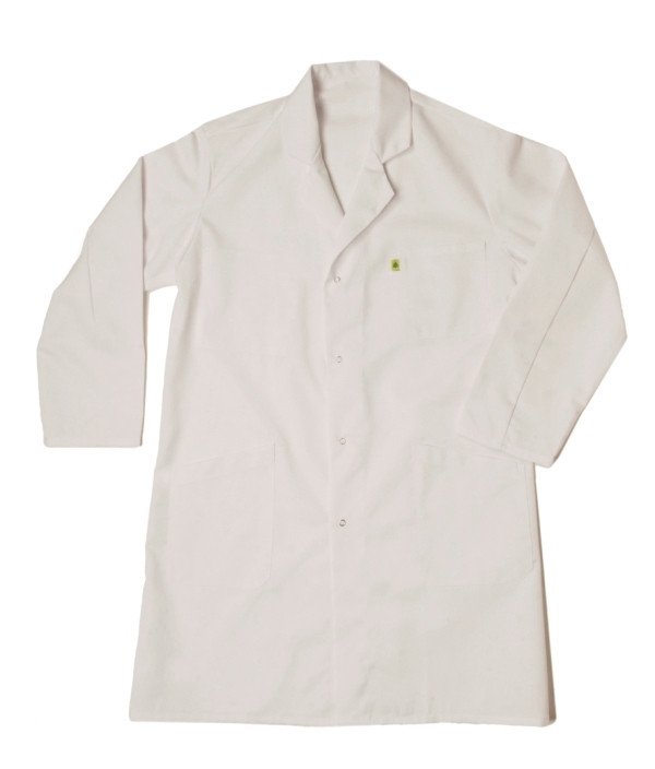 BLOUSE PRESSIONS IMAGE PERSONNALISABLE. 100% COTON SANFOR. EN ISO 13688. T36/38 A 60/62 - BLANC