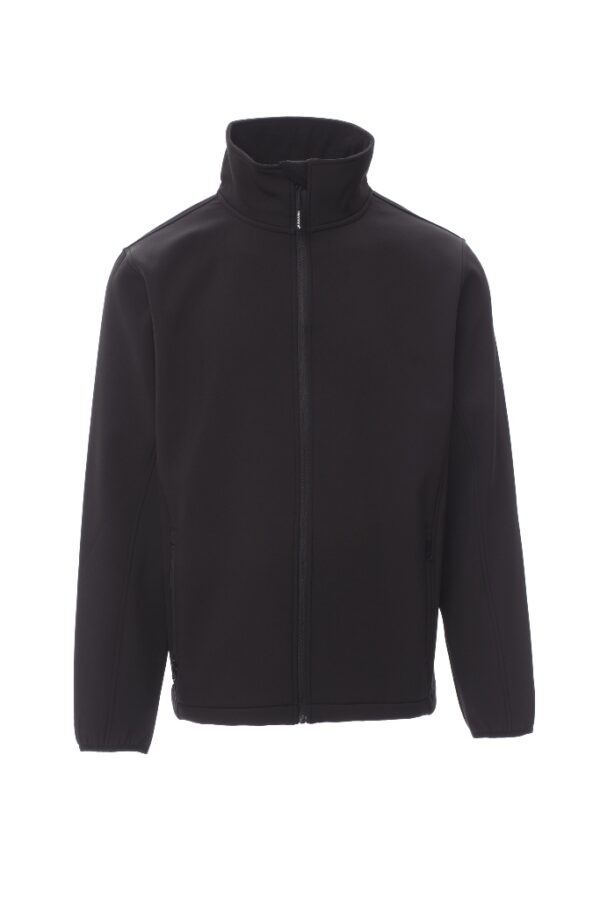 BLOUSON TECH-LINE HOMMME SOFTSHELL 280 ETANCHE ET RESPIRANT. 100% POLYESTER STRETCH, 280 G/M². TXS à 5XL - NOIR