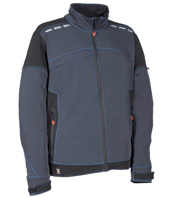 BLOUSON TECHSHELL WORKWEAR. 94% NYLON / 6% ELASTHANNE, 250 g/m². EN ISO 13688. T42 À 62 - MARINE
