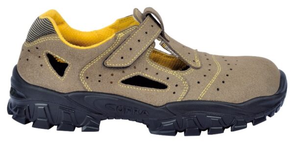 SANDALETTE DE SECURITE MIXTE, TREKKING BEIGE AERE VELCRO REGLABLE - CE EN ISO 20345 S1P SRC - 36/48
