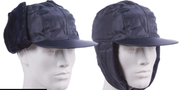 CASQUETTE NYLON MATELASSE MARINE, PROTEGE-OREILLES FOURRÉ ACRYLIQUE