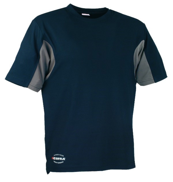 TEE-SHIRT MANCHES COURTES COOLDRY COL ROND WORKWEAR. 100% COOLDRY®, 165 G/M². TS À 4XL - MARINE/GRIS FONCE