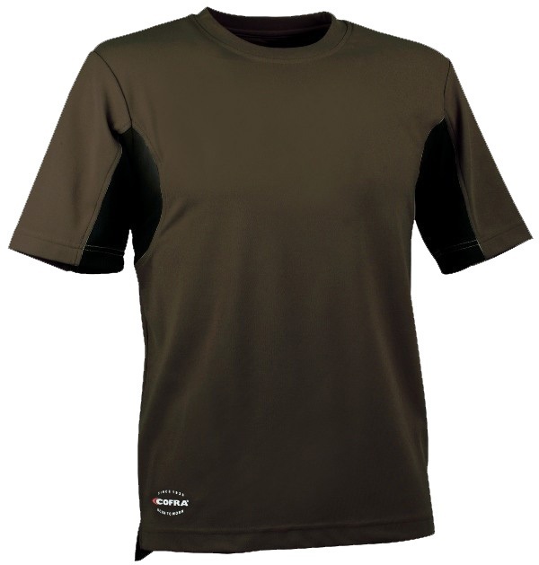 TEE-SHIRT MANCHES COURTES COOLDRY COL ROND WORKWEAR. 100% COOLDRY®, 165 G/M². TS À 4XL - VERT FONCE/NOIR