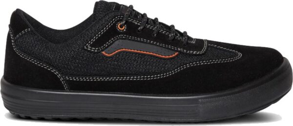 TENNIS DE SECURITE MIXTE, PIED SENSIBLE NOIR VELOURS/MESH ULTRA-SOUPLE ET RESPIRANT - CE EN ISO 20345 S1P SRC