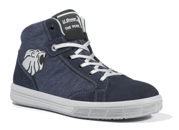 BASKET DE SECURITE MIXTE, PIED SENSIBLE BLEU CUIR VELOURS/CANVAS, RESPIRANT - CE EN ISO 20345 S1P SRC